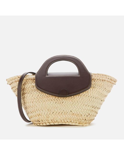 Hereu Alqueria Straw Cross Body Bag With Leather Strap Lyst