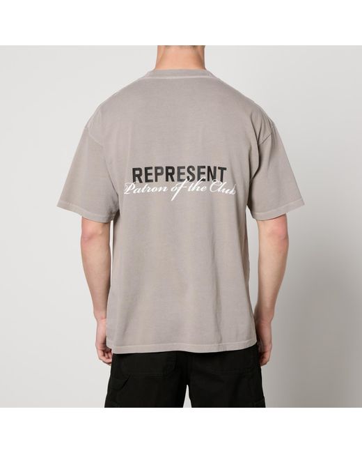 Represent Gray Patron Of The Club Cotton-Jersey T-Shirt for men