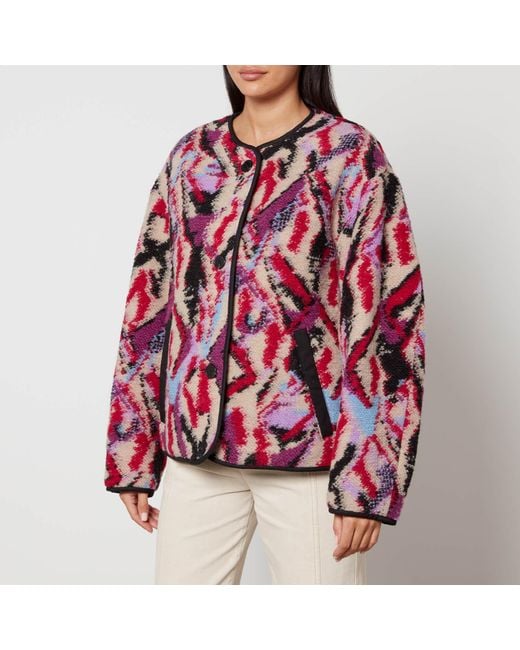 Isabel Marant Red Himala Reversible Jacquard Jacket