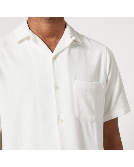 Portuguese Flannel White Cotton-blend Terry Shirt for men