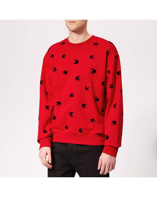 McQ Alexander McQueen Red Mini Swallow Sweatshirt for men