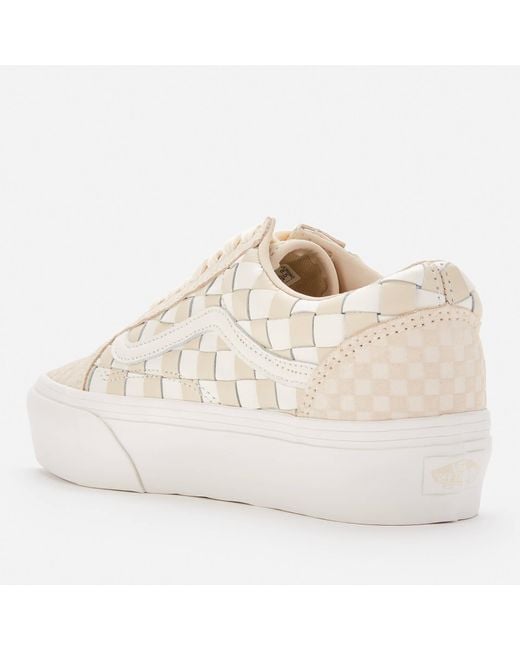 vans white platform trainers