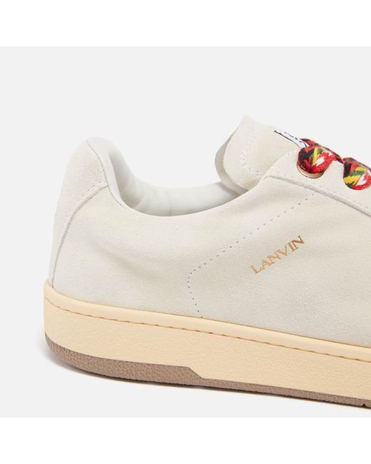 Lanvin Natural Lite Curb Low Top Suede Trainers for men