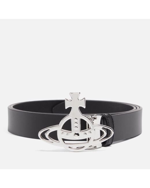 Vivienne Westwood Black Orb Leather Belt for men