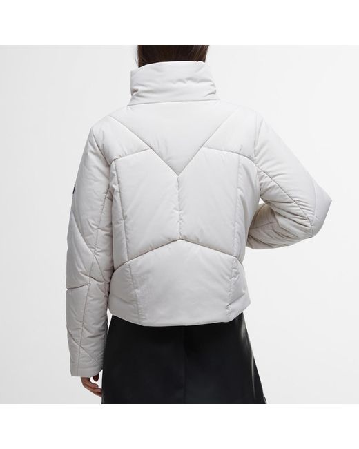 Barbour Gray Rowen Quilted Shell Jacket