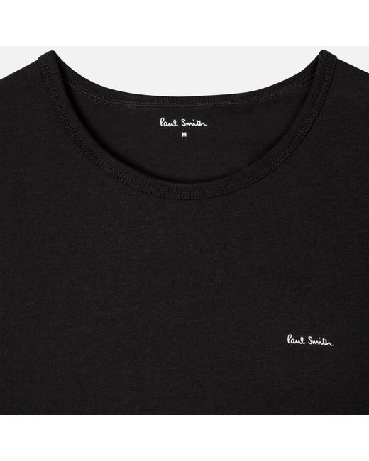 Paul Smith Black Loungewear Three-Pack Organic Cotton-Jersey T-Shirts for men