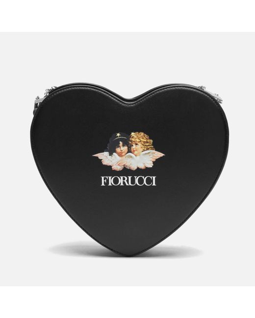 Fiorucci Black Angels Heart Embellished Faux Leather Bag