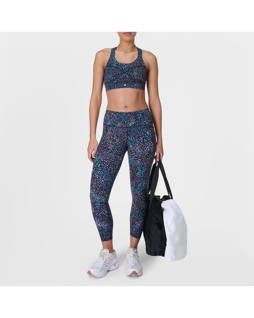 Sweaty Betty Blue Aurora Print Power Crop Workout Legging