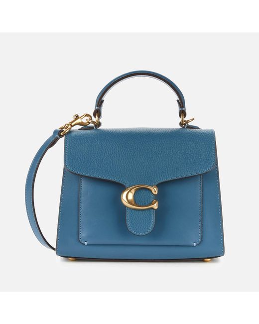 COACH Blue Mixed Leather Tabby Top Handle 20 Bag