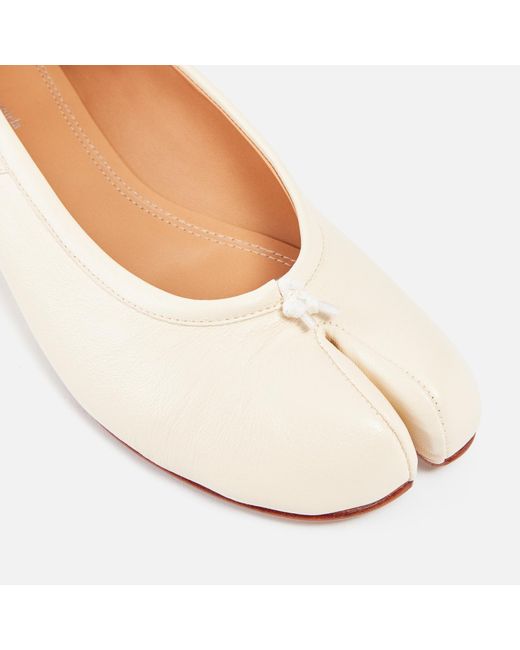 Maison Margiela Natural Tabi Leather Ballerina Flats