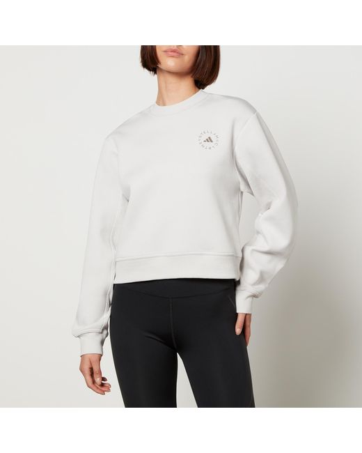 Adidas By Stella McCartney White Asmc Cotton-Blend Sweatshirt
