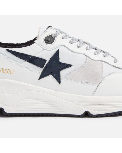 Golden Goose Deluxe Brand White Leather And Suede Running Sole Trainers