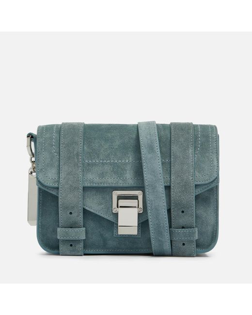 Proenza Schouler Blue Mini Ps1 Suede Bag