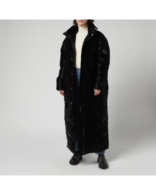 extra long padded coat black