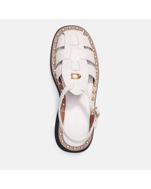 COACH White Vivienne Leather Sandal