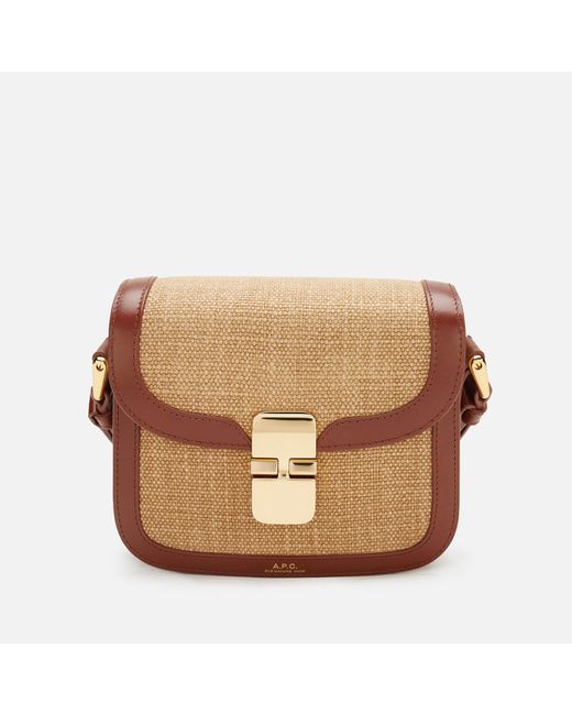 A.P.C. Grace Mini Canvas Bag in Brown Lyst