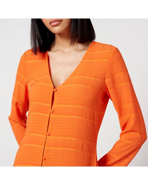 Résumé Orange Rey Crepe-Jacquard Midi Dress