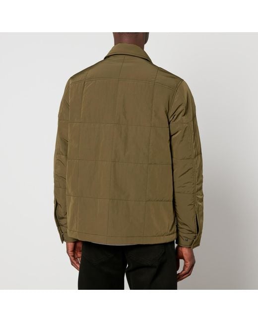 Fred Perry Green Quilted Shell Overshirt for men