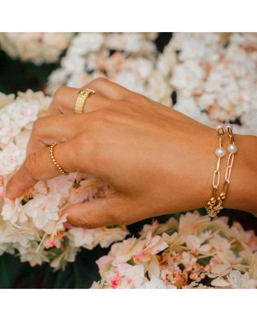 Beaded Chain Bracelet 18ct Gold Plate – Daisy London