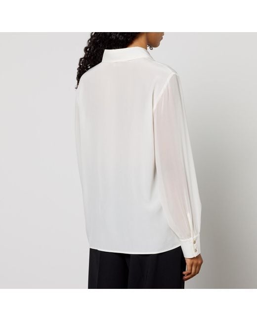 Max Mara White Ubicato Silk Blouse