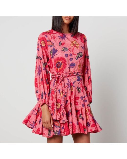 RHODE Pink Ella Floral-print Cotton Dress