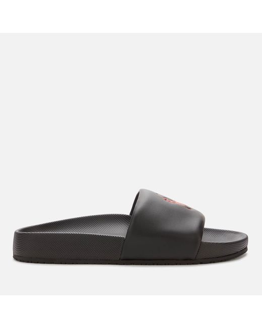 polo ralph lauren men's cayson slide sandals black red