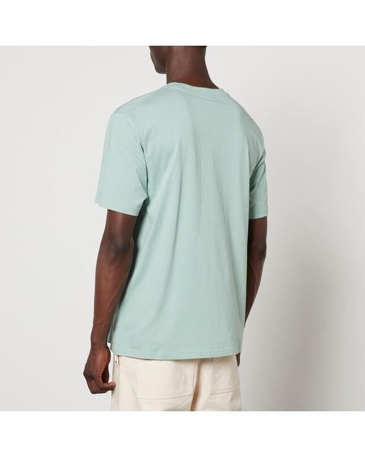 Maison Kitsuné Green Sunset Postcard Printed Cotton-Jersey T-Shirt for men