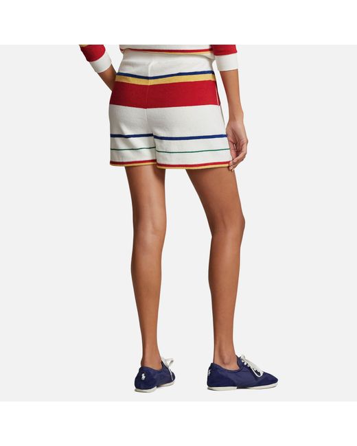 Polo Ralph Lauren Blue Stripe Athletic Flannel Shorts