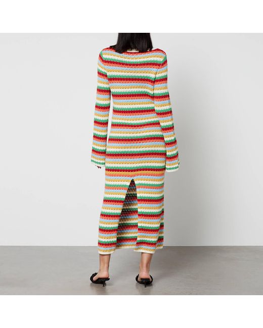 Kitri Nadine Striped Crocheted Midi Dress Lyst