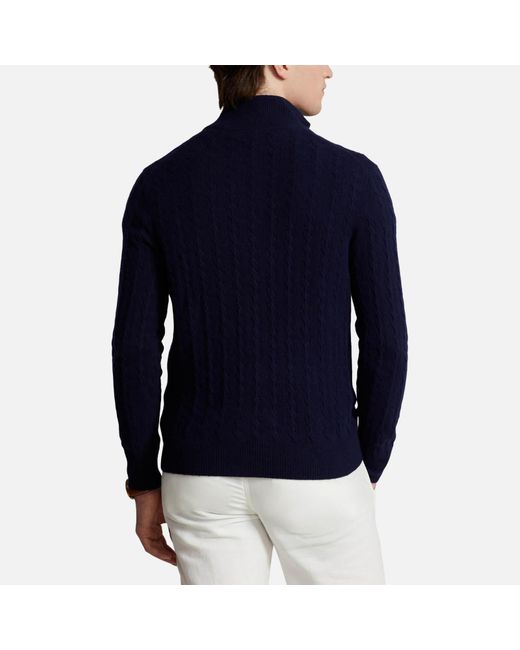 Polo Ralph Lauren Blue Cable-Knit Wool And Cotton-Blend Jumper for men