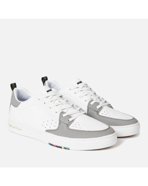 PS by Paul Smith White Cosmo Leather Basket Trainers for men
