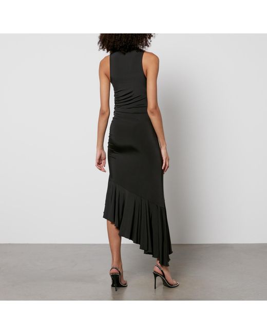 ROTATE BIRGER CHRISTENSEN Black Asymmetric Stretch-Jersey Dress