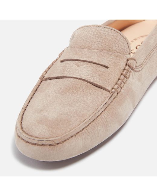 Tod's Pink Gommini Suede Driving Shoes