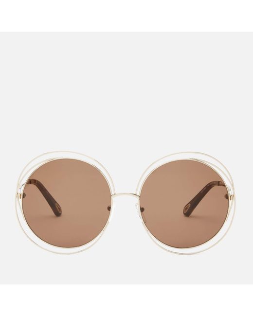 Chloé Multicolor Carlina Round Frame Sunglasses