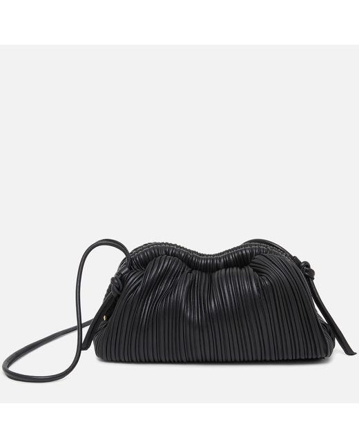 Mansur Gavriel Black Mini Pleated Cloud Leather Clutch Bag