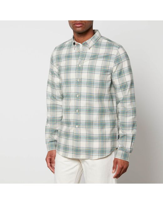 PS by Paul Smith Green Checked Organic Cotton-Flannel Shirt for men