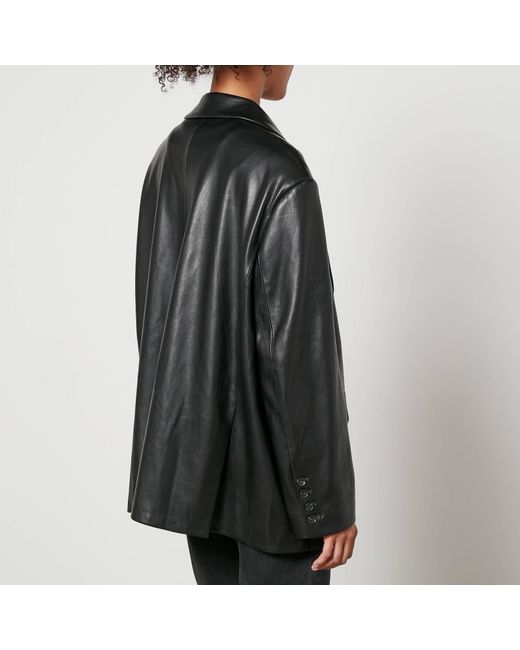 Jakke Black Frankie Faux Leather Oversized Blazer