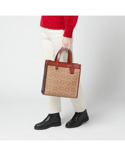 coach leather field tote
