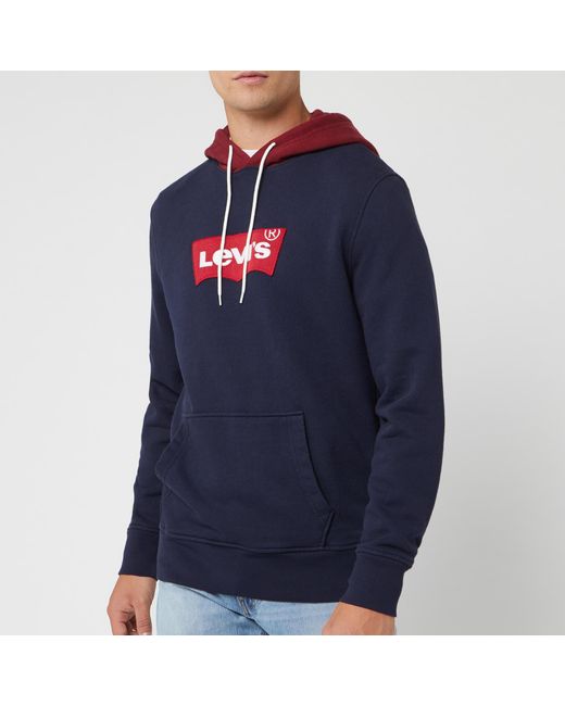 Levi's Blue Levi's Navy Blocked Branded Hoodie for men