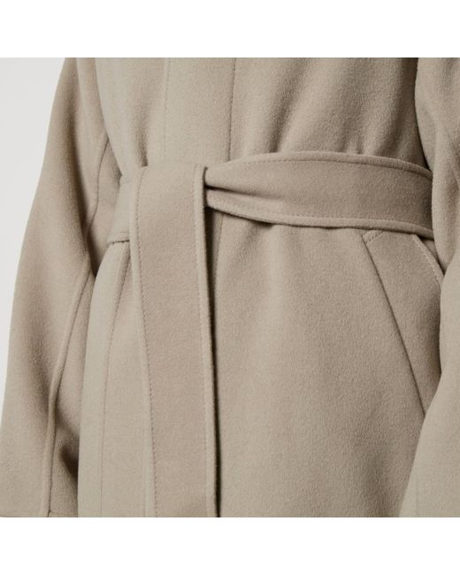AMI Natural Long Belted Wool And Cashmere-Blend Coat for men