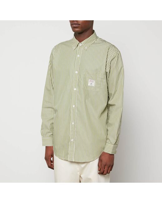 Drole de Monsieur Green La Chemise Rayée Pinstriped Cotton-Poplin Shirt for men