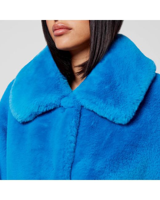 Jakke Blue Traci Faux Fur Coat
