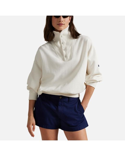 Polo Ralph Lauren White Logo Cotton-Jersey Sweatshirt