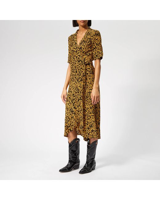 Synthetic Goldstone Crepe Wrap Dress 