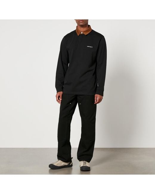 Carhartt Black Cord Long Sleeved Cotton Rugby Shirt for men