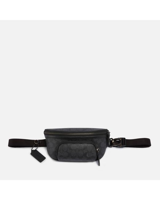 COACH Black Beck Monogram Leather Belt Bag for men