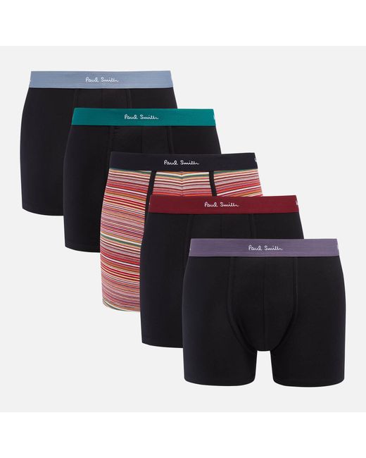 PS by Paul Smith Black Five-pack Organic Cotton-blend Boxer Shorts for men