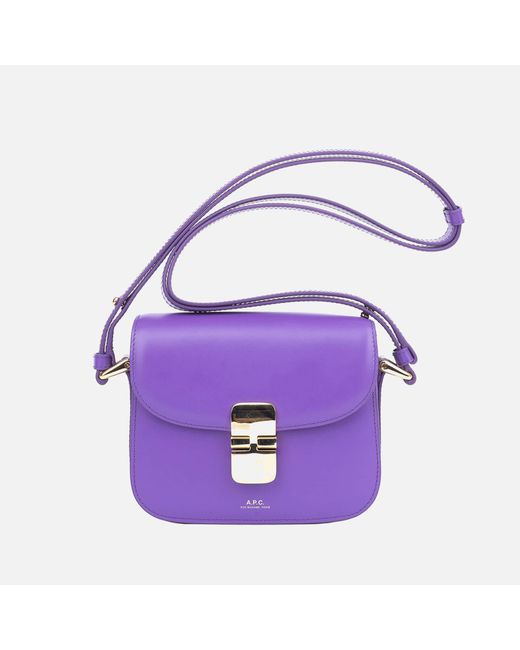 A.P.C. Purple Grace Mini Leather Cross-body Bag