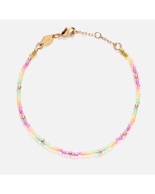 Anni Lu Metallic Neon Rainbow 18-karat Gold-plated Beaded Bracelet