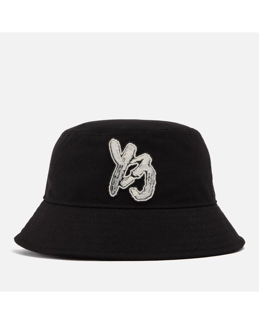 Y-3 Black Canvas Bucket Hat for men